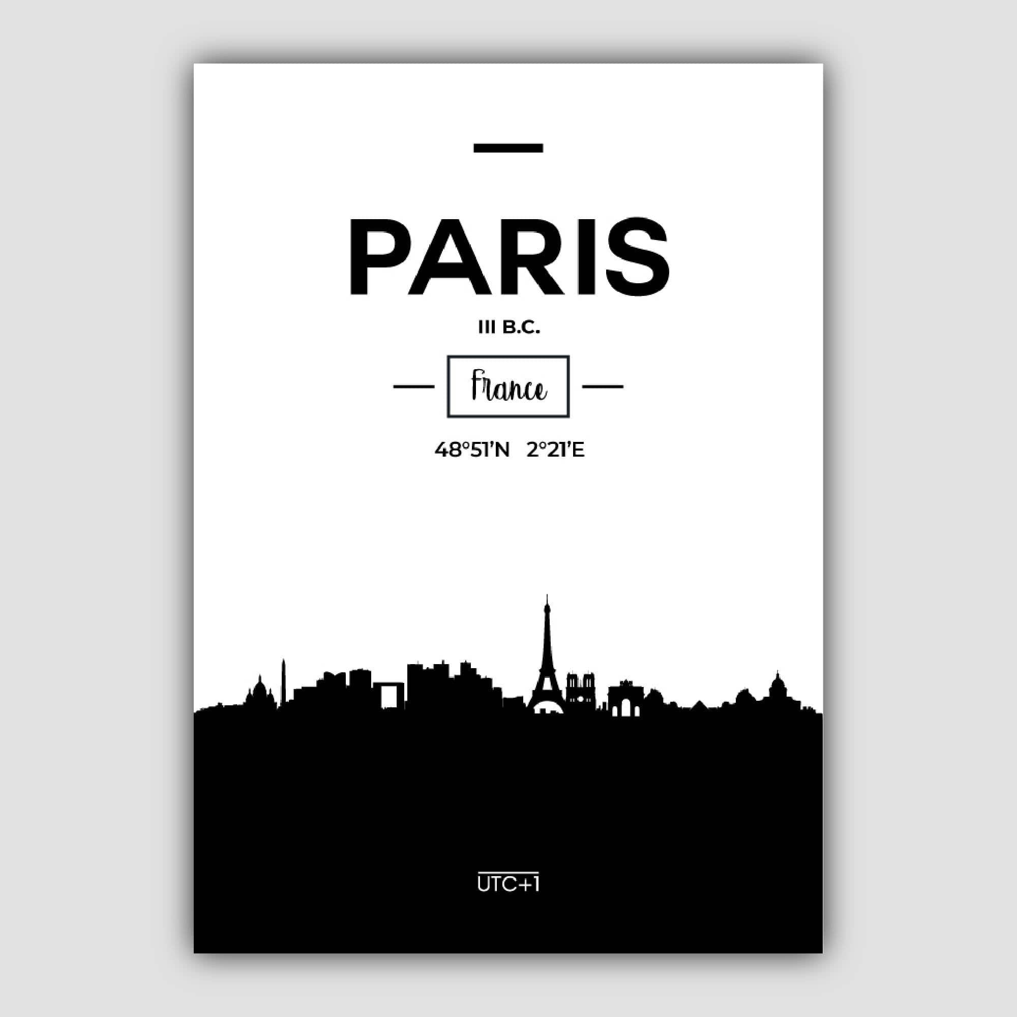 Paris City Skyline Cityscape Print