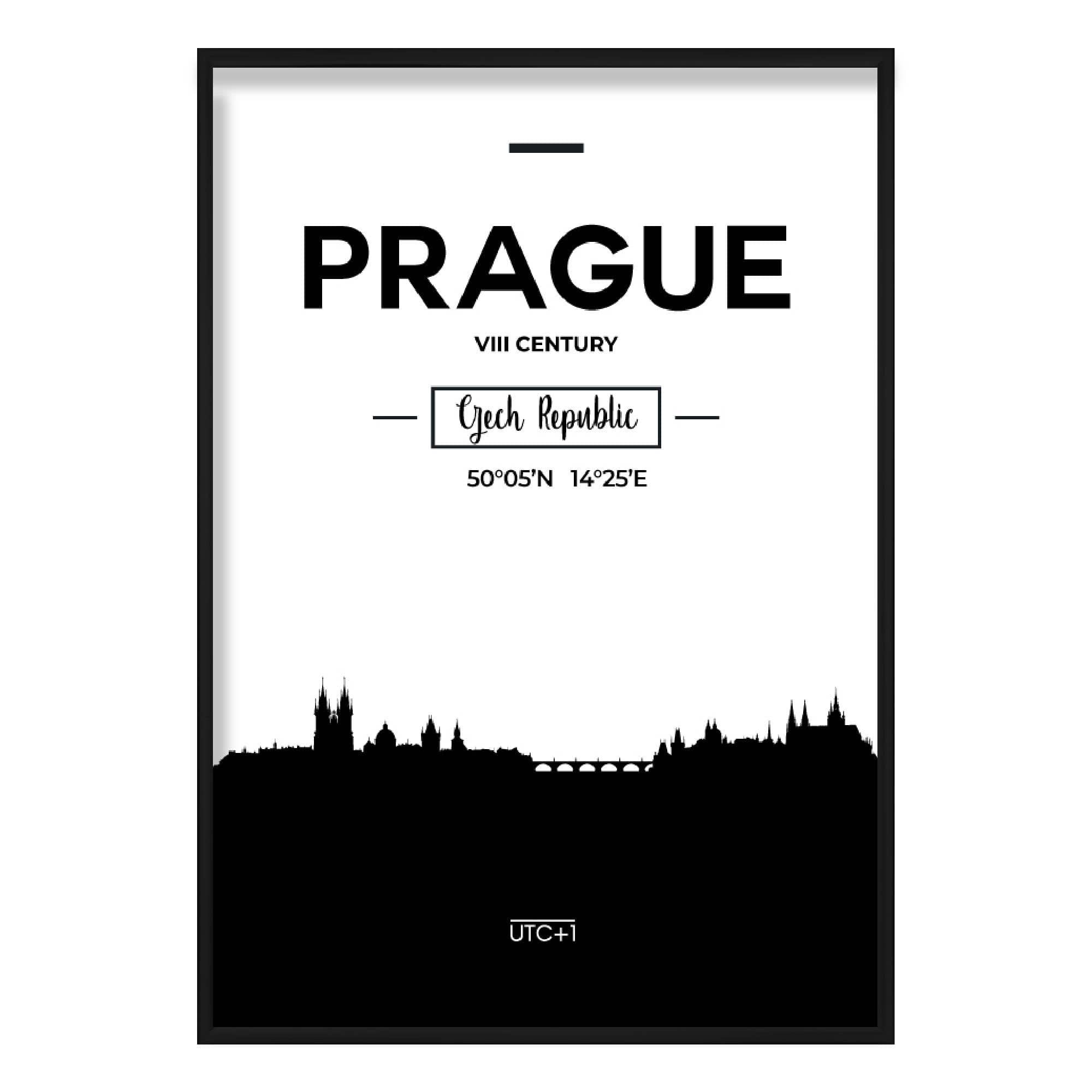 Prague City Skyline Cityscape Print