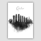 Qatar Watercolour Skyline Cityscape Print