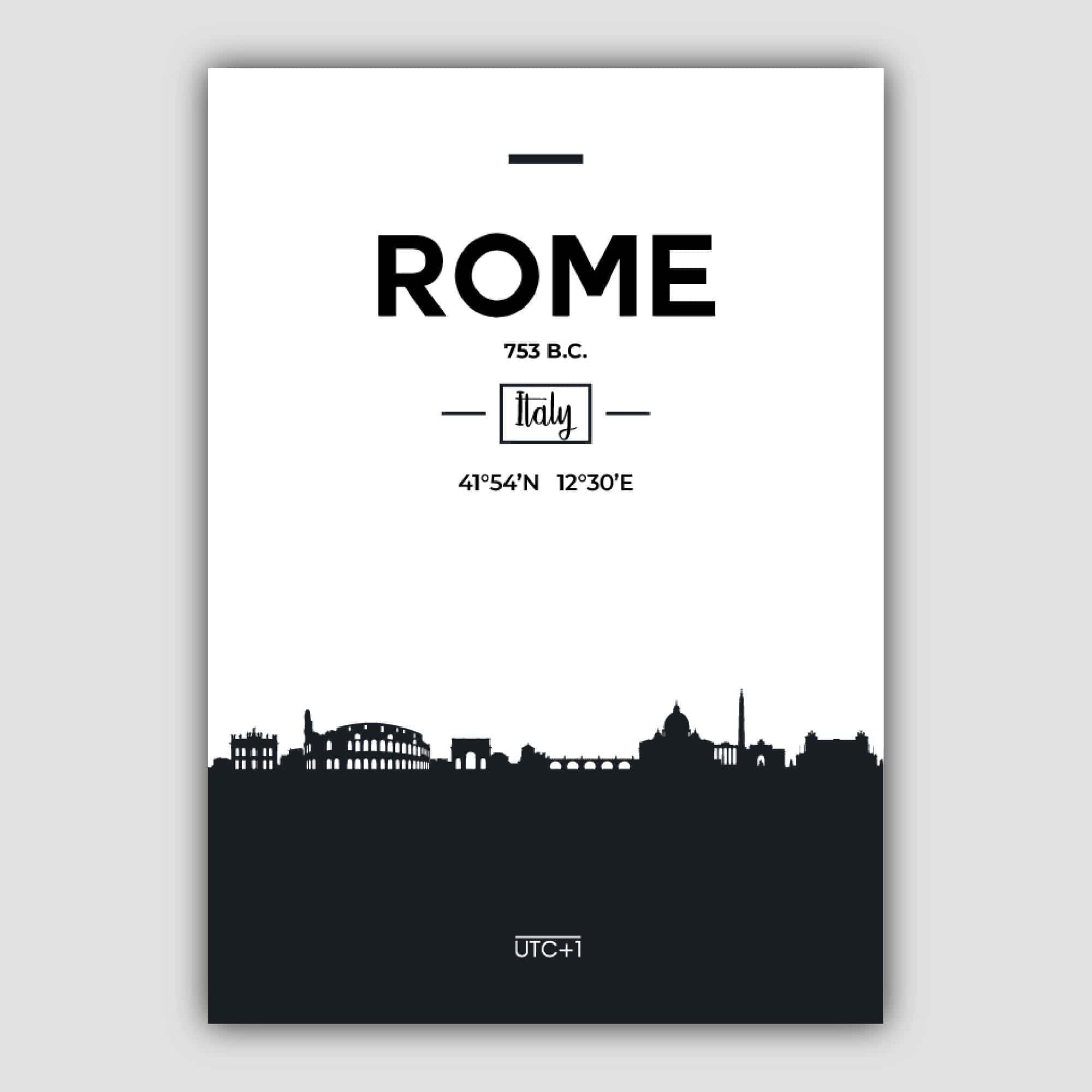Rome City Skyline Cityscape Print