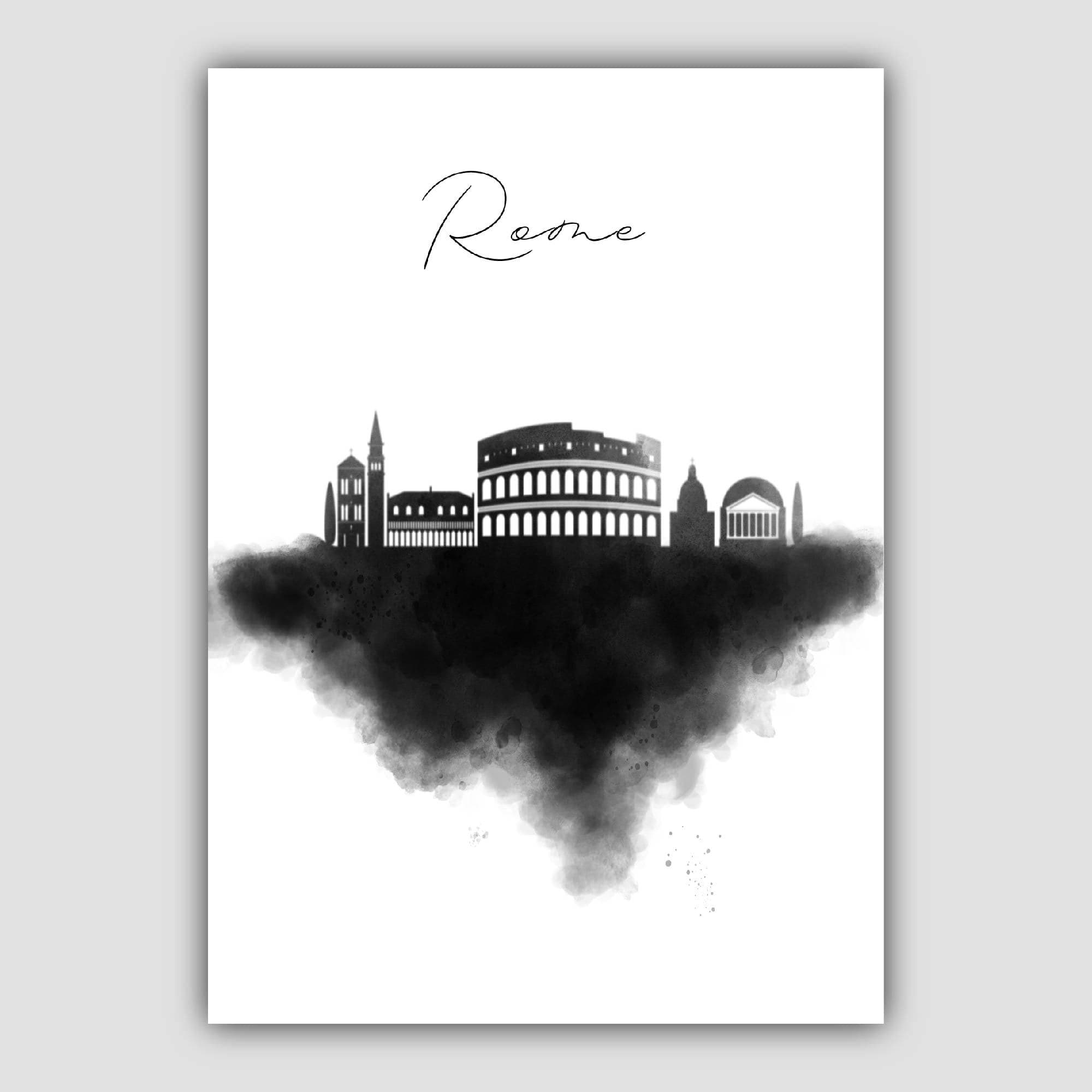 Rome Watercolour Skyline Cityscape Print