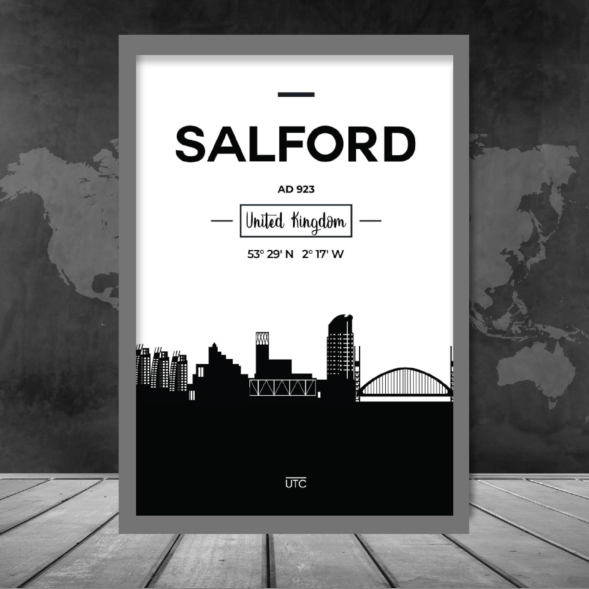 Salford City Skyline Cityscape Print