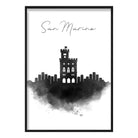 San Marino Watercolour Skyline Cityscape Print