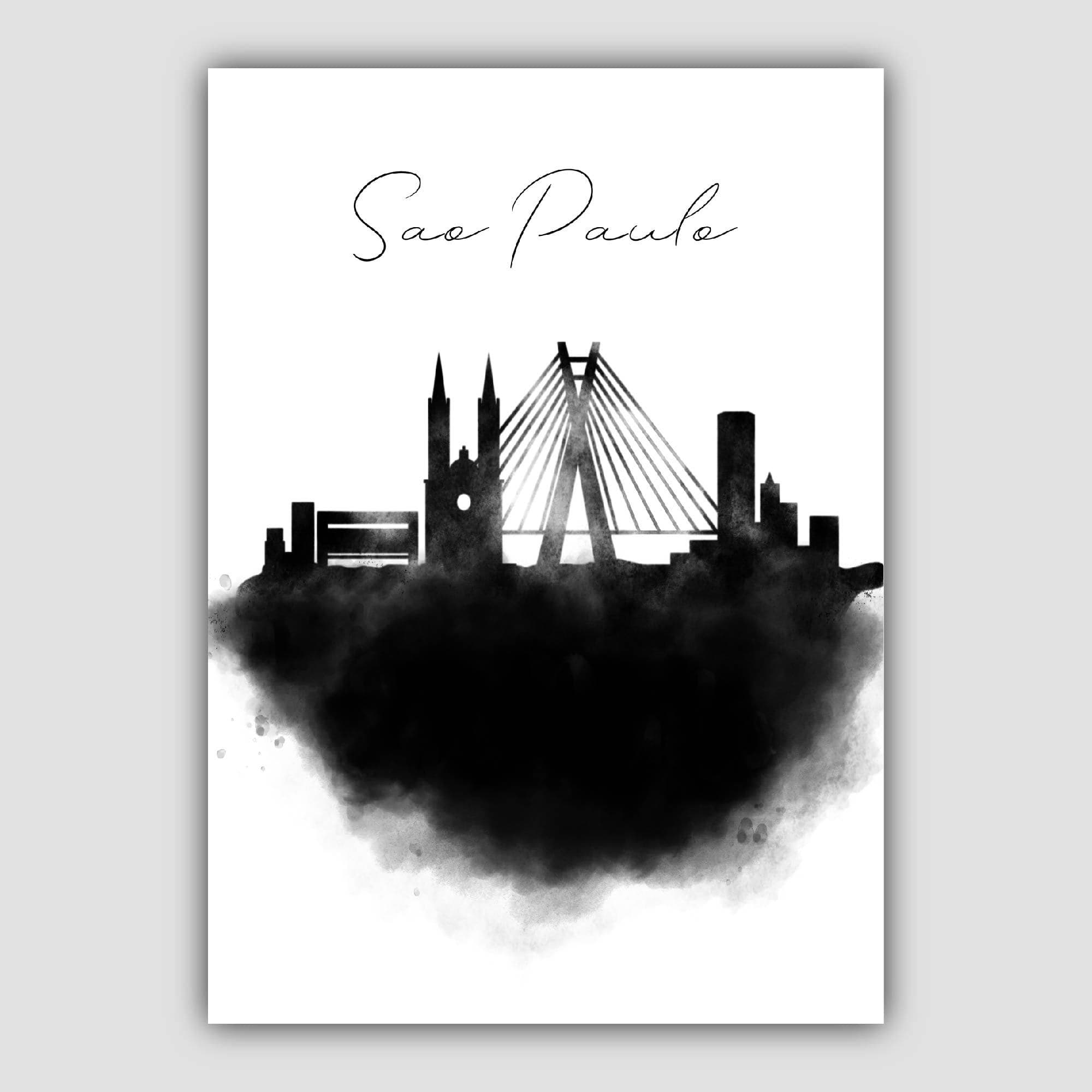 Sao Paulo Watercolour Skyline Cityscape Print