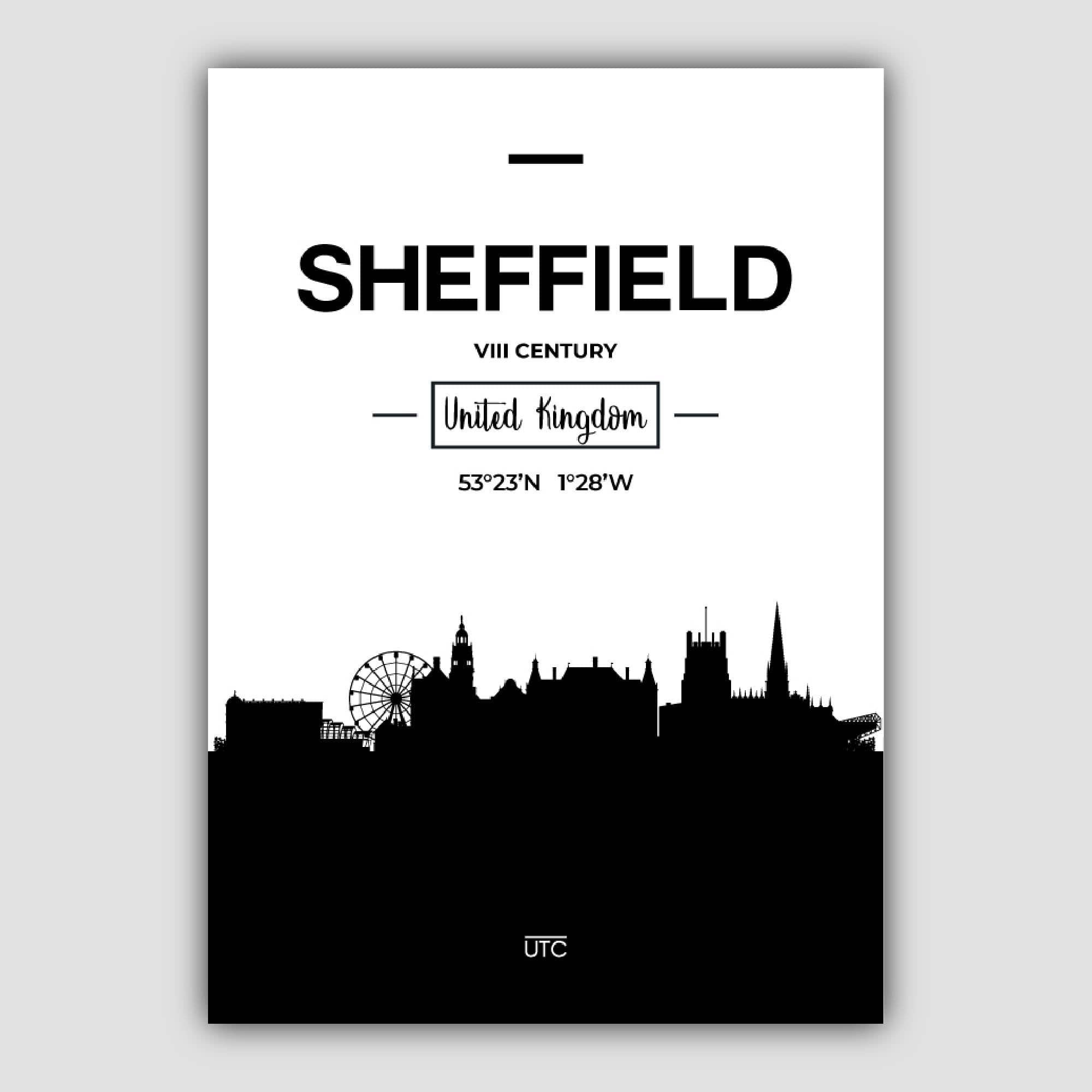 Sheffield City Skyline Cityscape Print