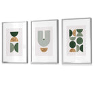 Flower Market Prints in Green, FRAMED Set of 3 with Flowers of London, Edinburgh, Dublin | Artze Wall Art UK