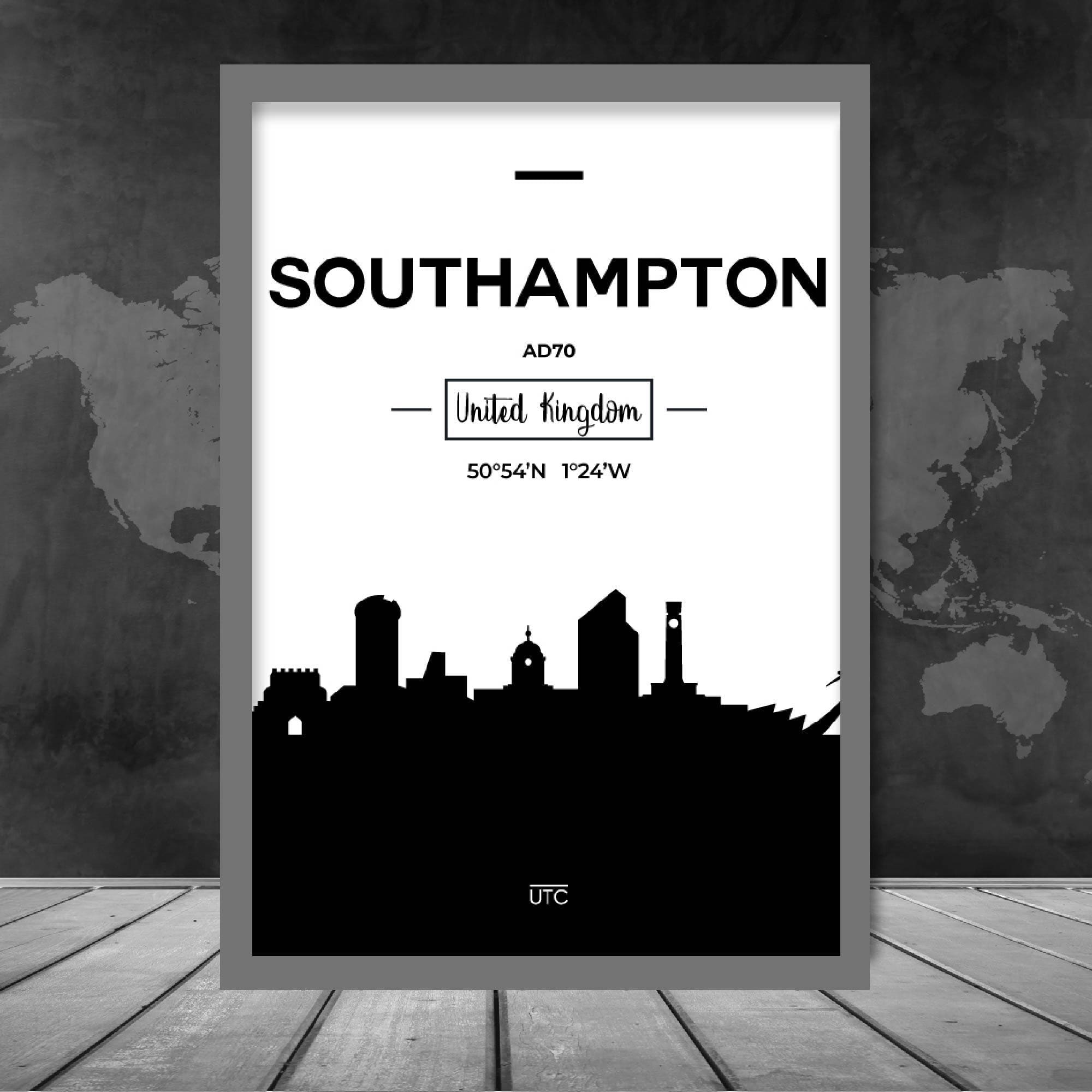 Southampton City Skyline Cityscape Print