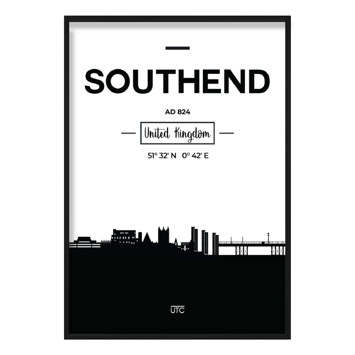 Southend City Skyline Cityscape Print – Artze Wall Art