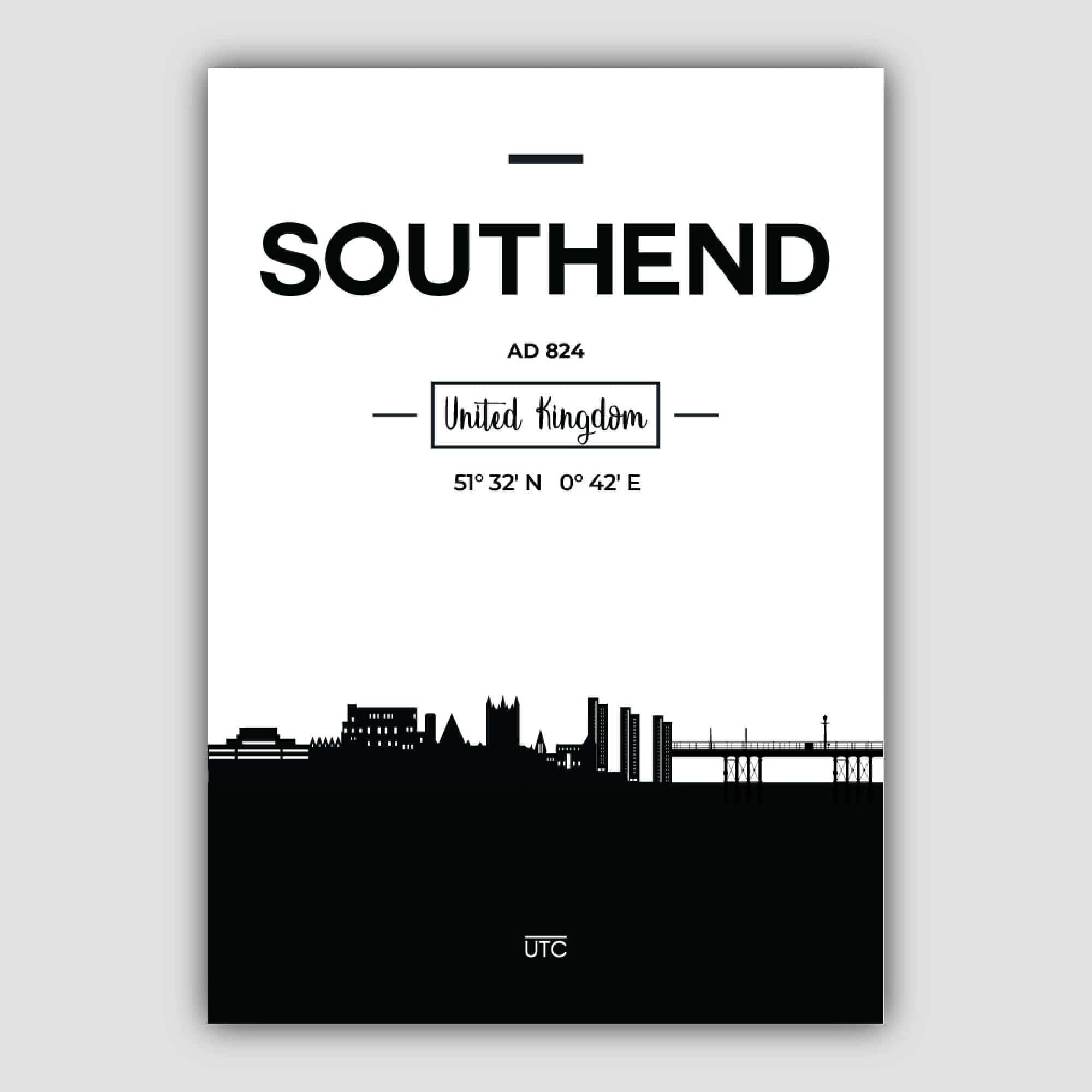Southend City Skyline Cityscape Print