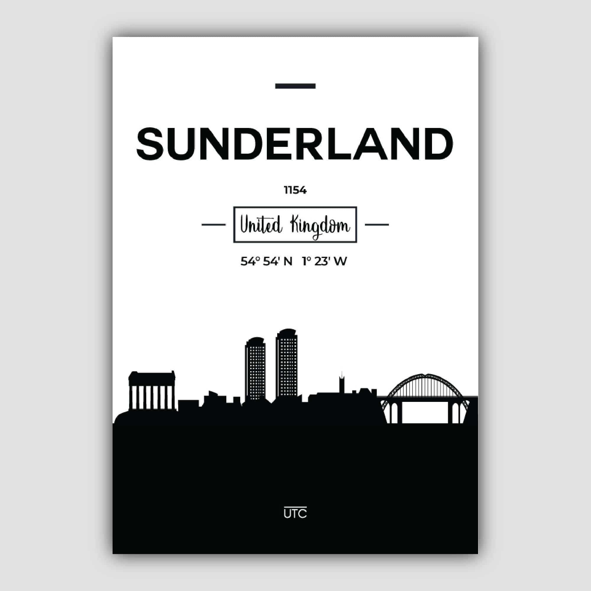 Sunderland City Skyline Cityscape Print