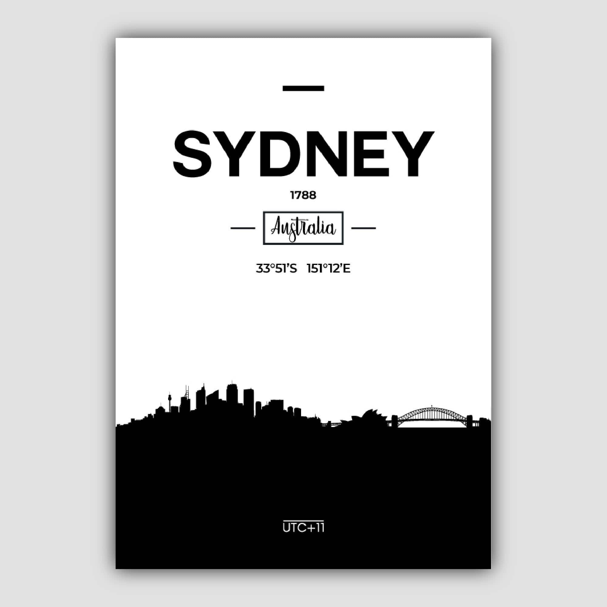 Sydney City Skyline Cityscape Print