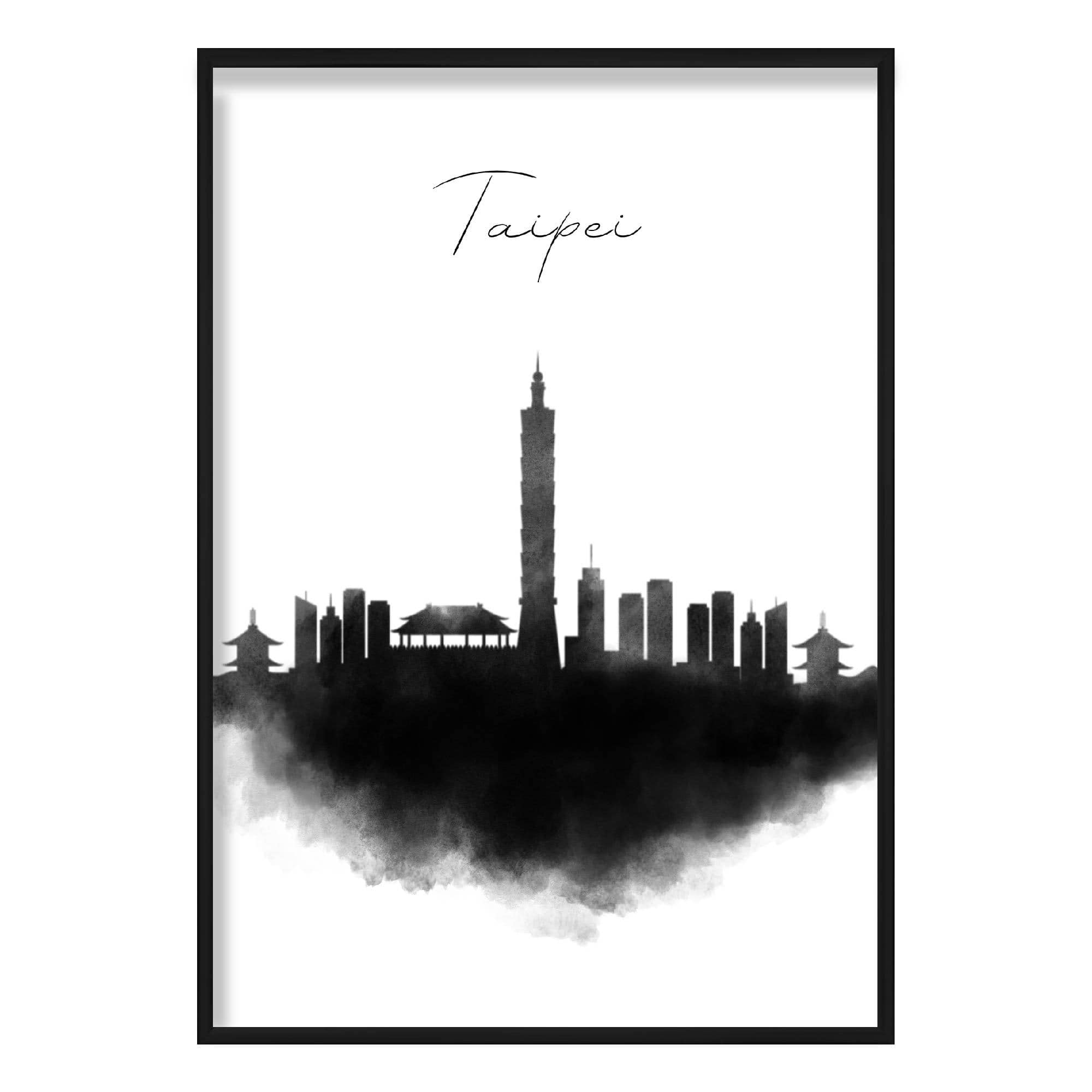 Taipei Watercolour Skyline Cityscape Print