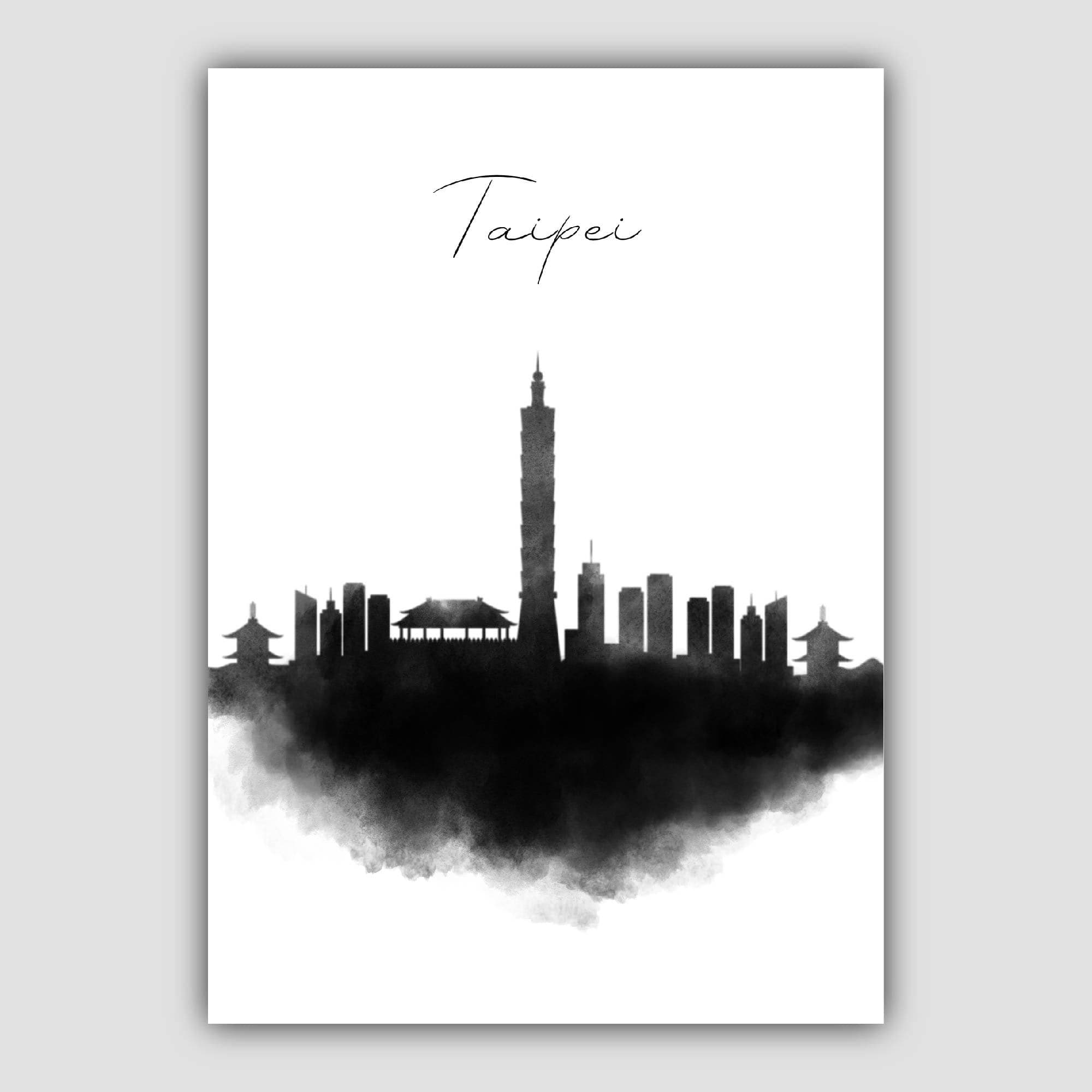 Taipei Watercolour Skyline Cityscape Print