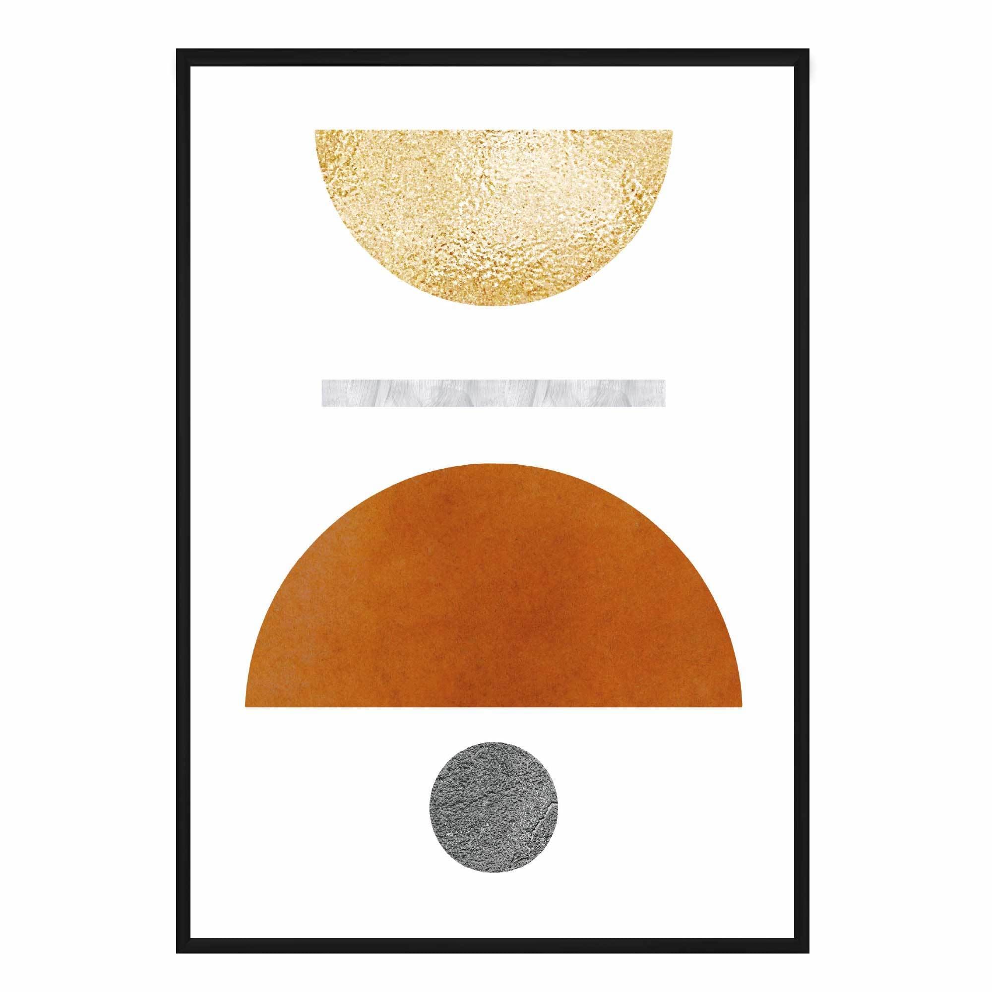 Geometric Abstract Orange and Gold No 4