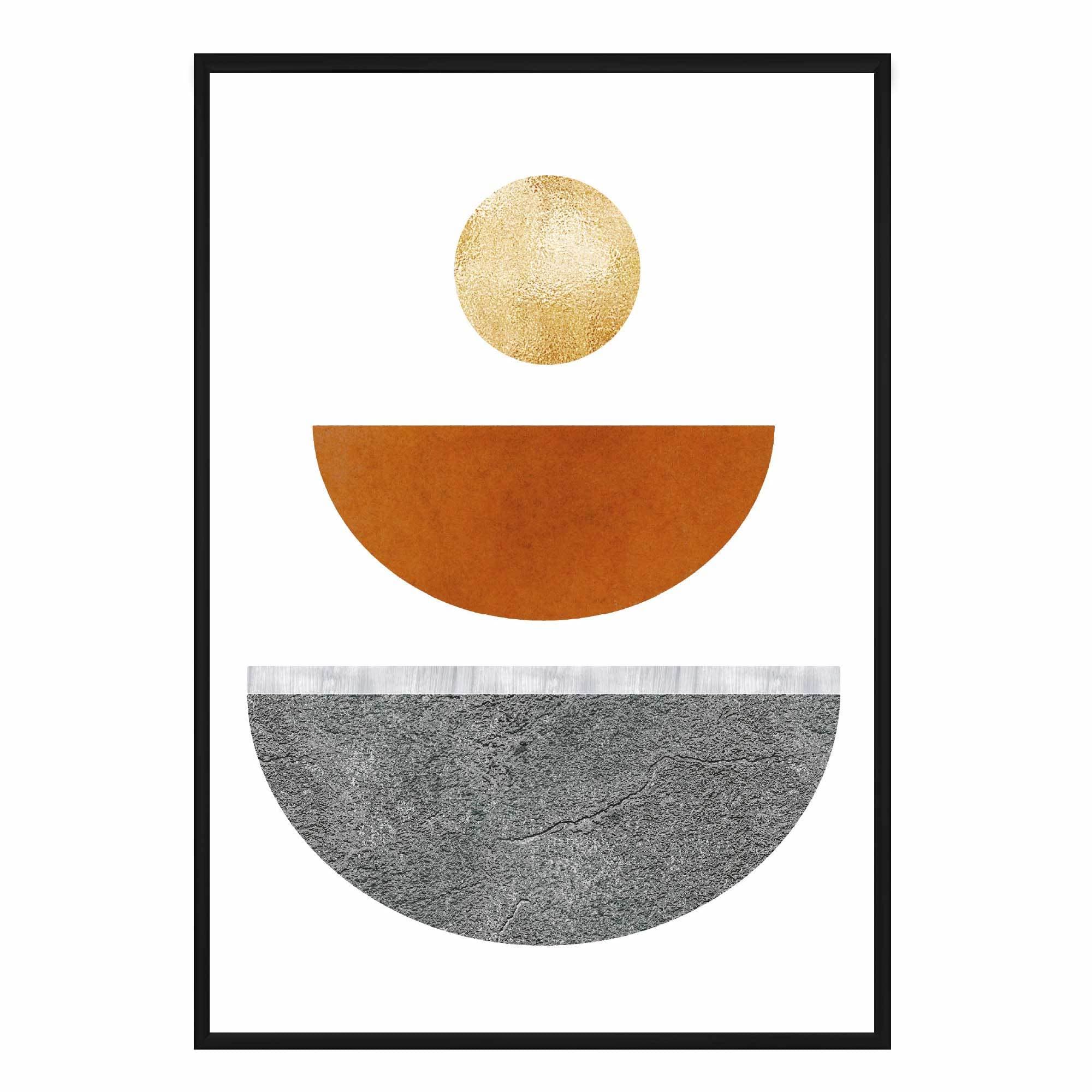 Geometric Abstract Orange and Gold No 2