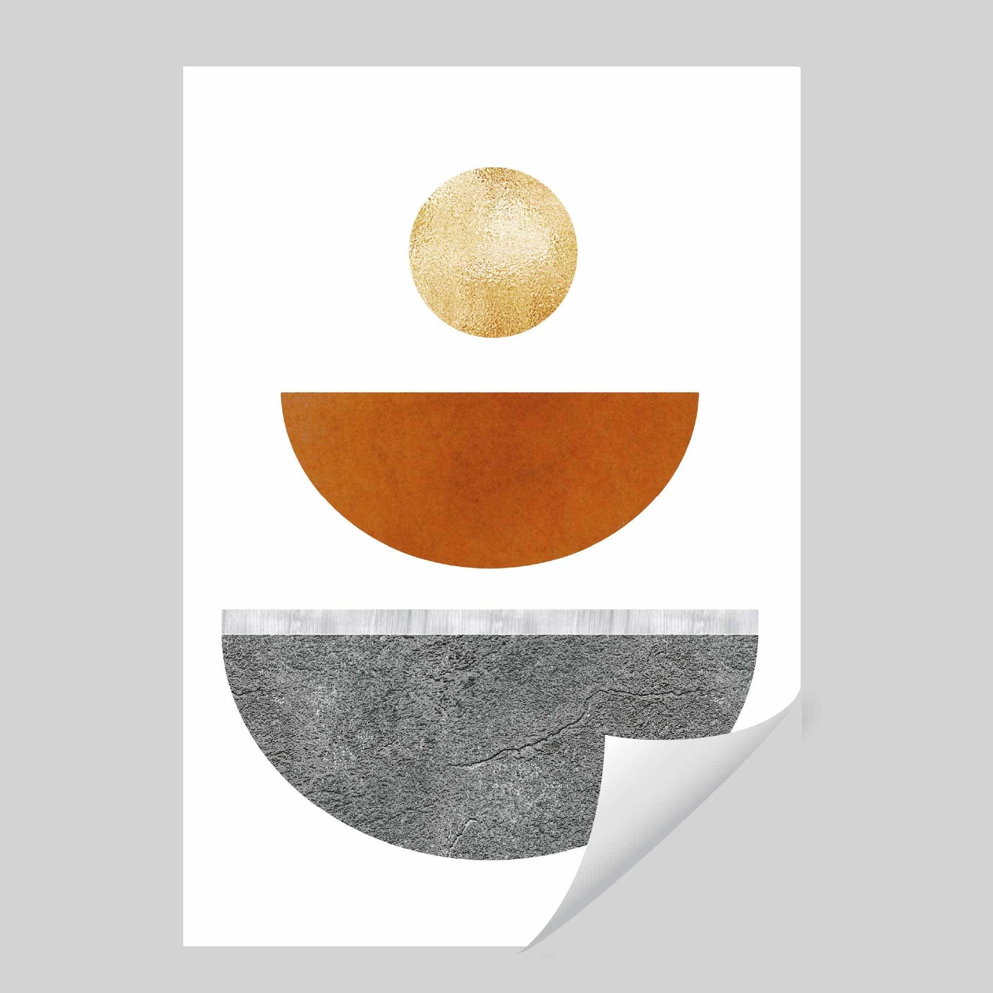 Geometric Abstract Orange and Gold No 2