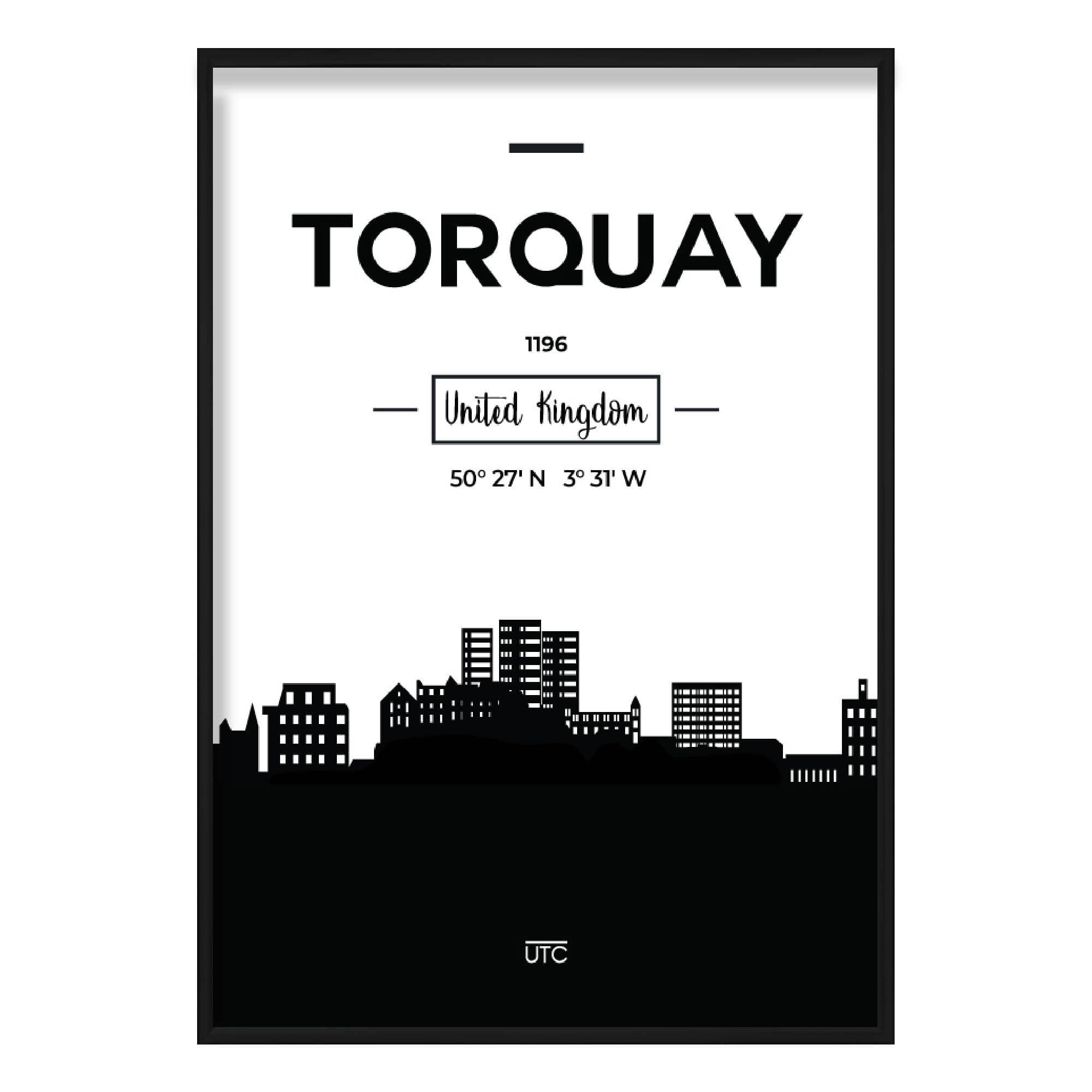 Torquay City Skyline Cityscape Print