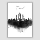 Travel Watercolour Skyline Cityscape Print