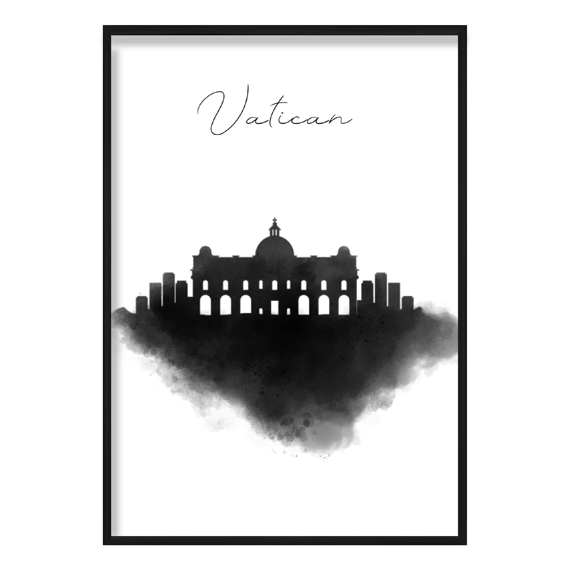 Vatican City Watercolour Skyline Cityscape Print