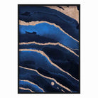 Abstract Navy Blue and Gold Art Print No 2